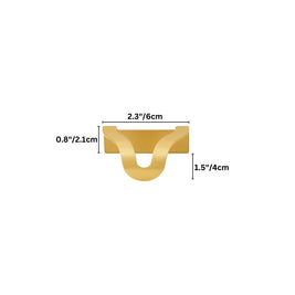Wavy Brass Drawer Pulls, Modern Kitchen & Dresser Cabinet Hardware, Black or Gold-Tone Finish, Set of 2, 2.3-4.3in