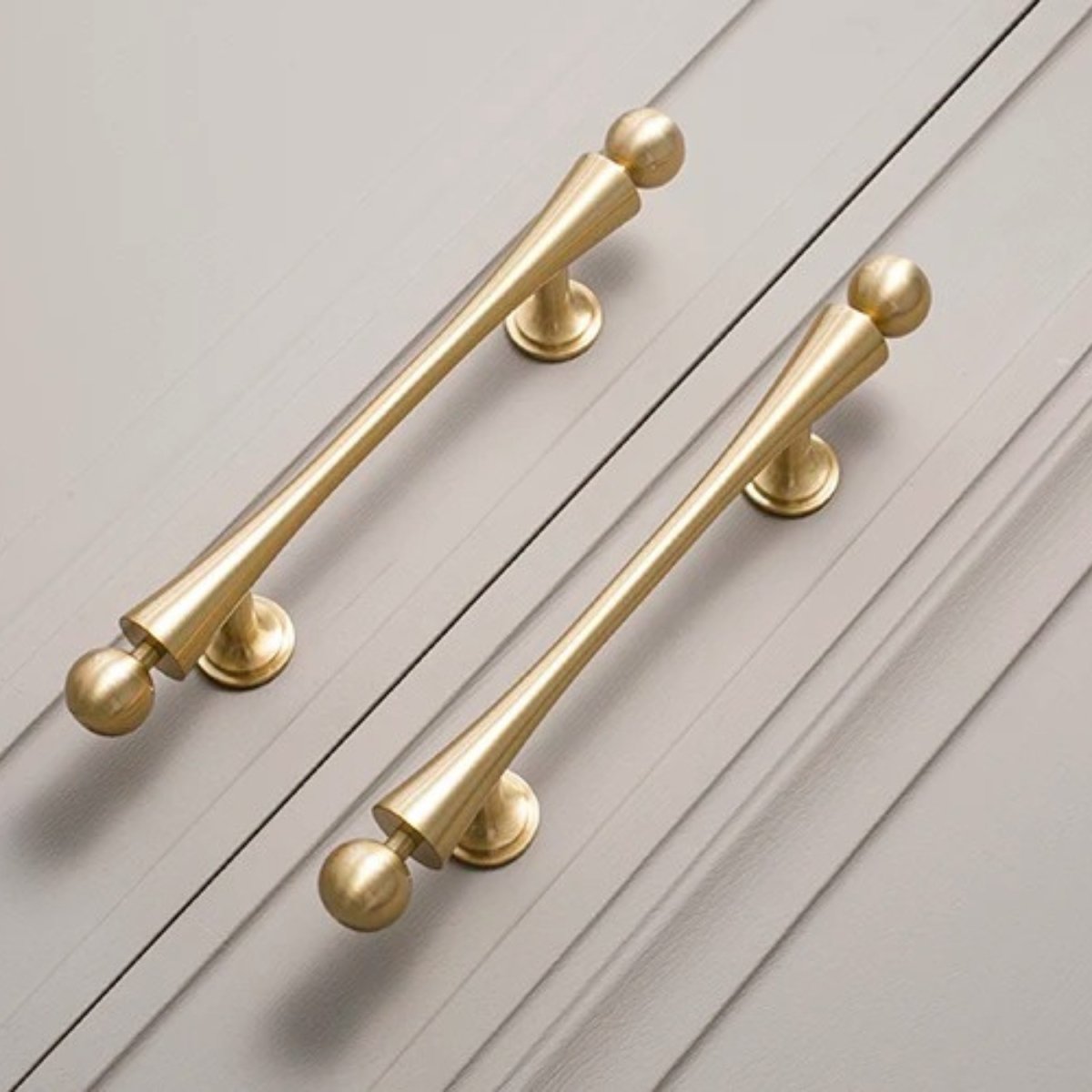 Slim Cabinet Knobs & Pull Bars, Modern Kitchen & Wardrobe Hardware, Polished Finish, Set of 2 in 3 Sizes, 0.9-5in
