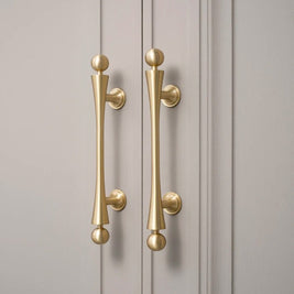 Slim Cabinet Knobs & Pull Bars, Modern Kitchen & Wardrobe Hardware, Polished Finish, Set of 2 in 3 Sizes, 0.9-5in