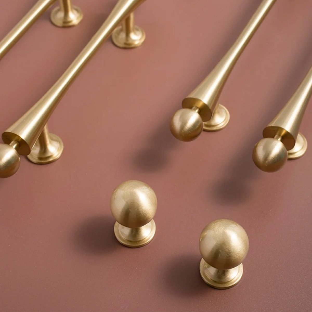 Slim Cabinet Knobs & Pull Bars, Modern Kitchen & Wardrobe Hardware, Polished Finish, Set of 2 in 3 Sizes, 0.9-5in