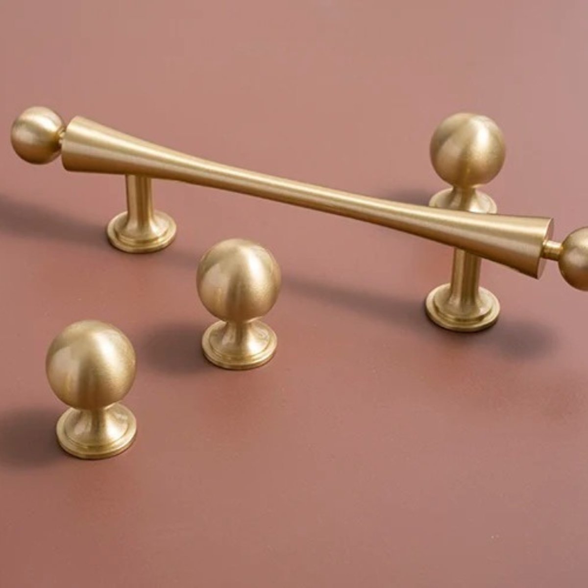 Slim Cabinet Knobs & Pull Bars, Modern Kitchen & Wardrobe Hardware, Polished Finish, Set of 2 in 3 Sizes, 0.9-5in