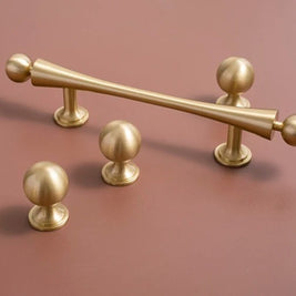Slim Cabinet Knobs & Pull Bars, Modern Kitchen & Wardrobe Hardware, Polished Finish, Set of 2 in 3 Sizes, 0.9-5in