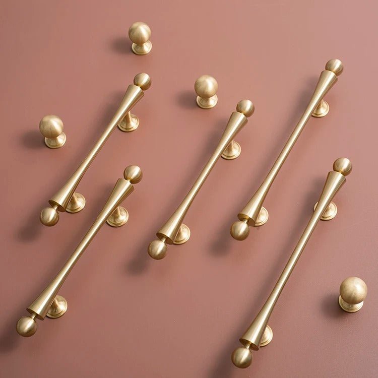 Slim Cabinet Knobs & Pull Bars, Modern Kitchen & Wardrobe Hardware, Polished Finish, Set of 2 in 3 Sizes, 0.9-5in