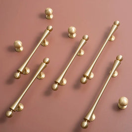 Slim Cabinet Knobs & Pull Bars, Modern Kitchen & Wardrobe Hardware, Polished Finish, Set of 2 in 3 Sizes, 0.9-5in