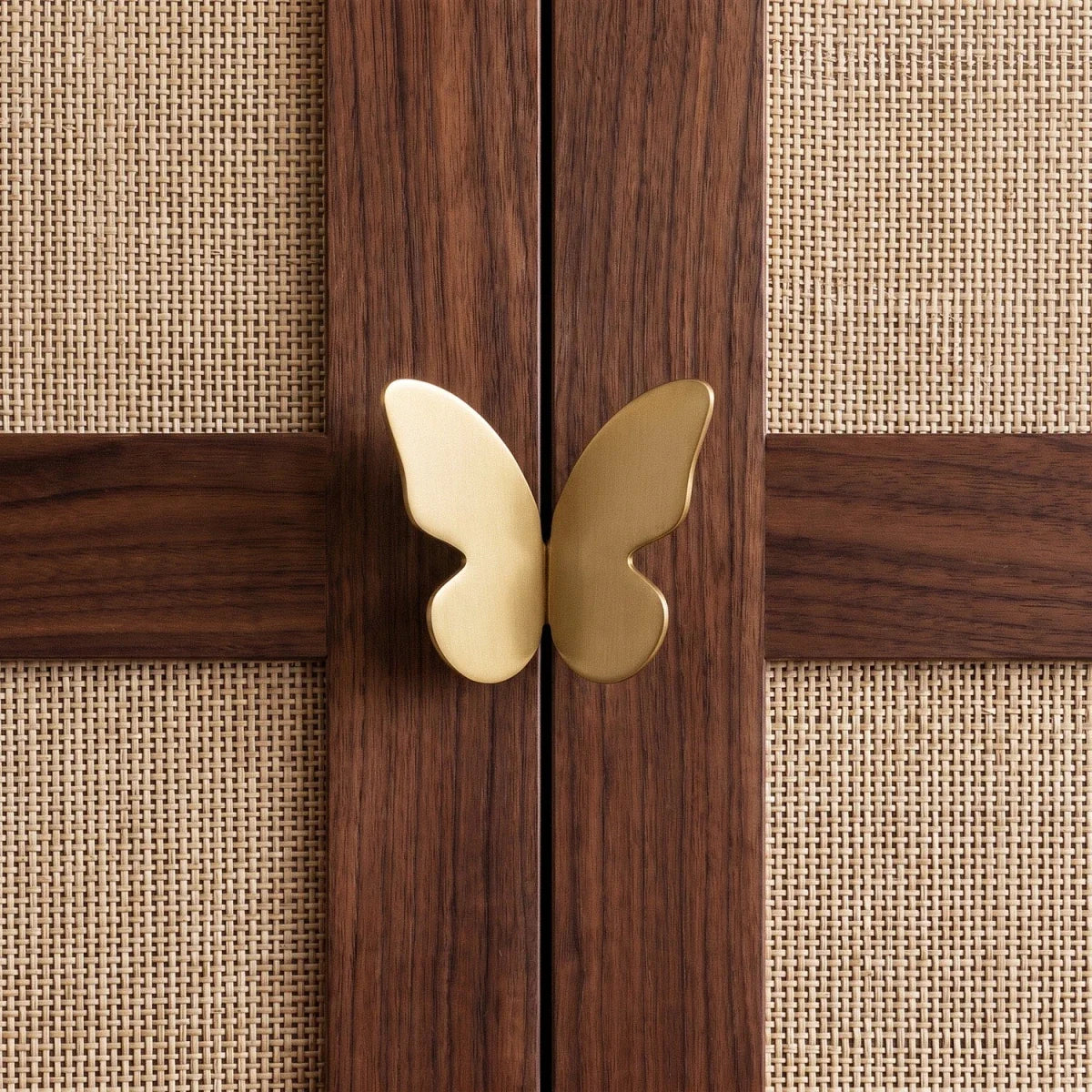 Butterfly Cabinet Pulls, Decorative Dresser & Wardrobe Drawer Handles, Gold Black White & Pink, Set of 2, 1.5 x 2.9in