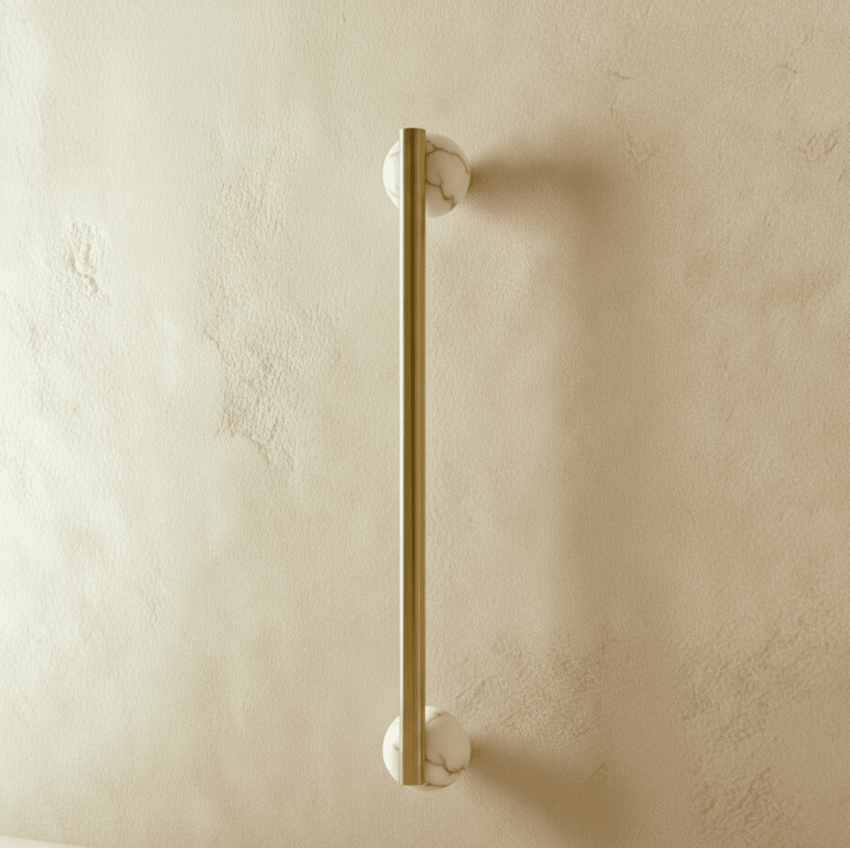 Real Marble Drawer Pull Bars, Nordic Kitchen & Dresser Cabinet Hardware, Brass Mounts, Set of 2 in 4 Patterns, 3.8-15.1in