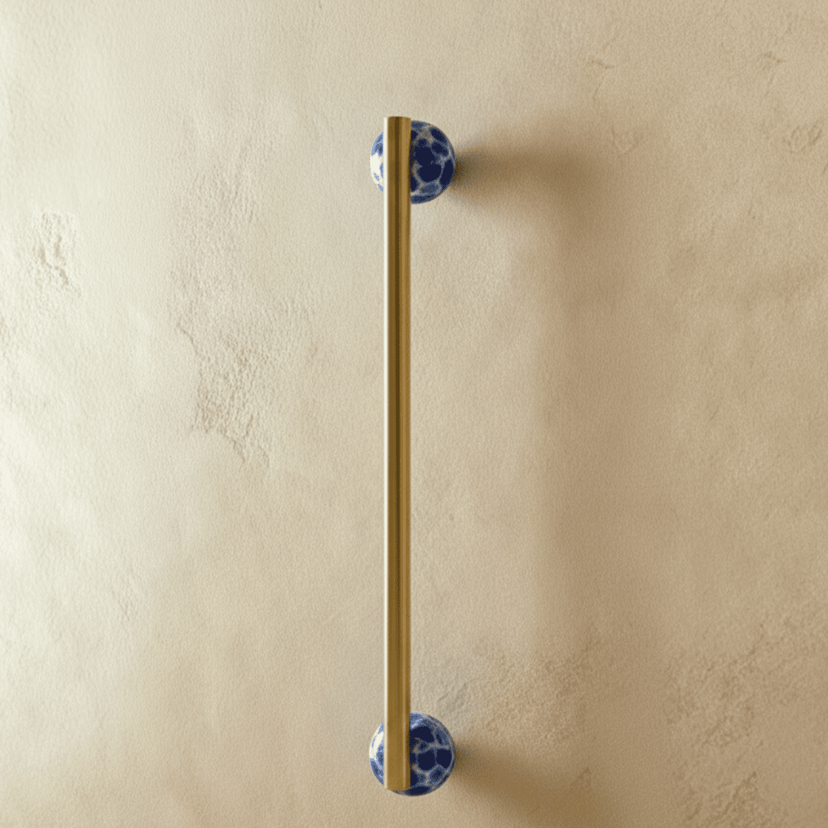 Real Marble Drawer Pull Bars, Nordic Kitchen & Dresser Cabinet Hardware, Brass Mounts, Set of 2 in 4 Patterns, 3.8-15.1in