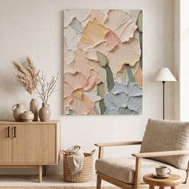 Pastel Bloemen – Zacht Abstract Schilderij - Volsani