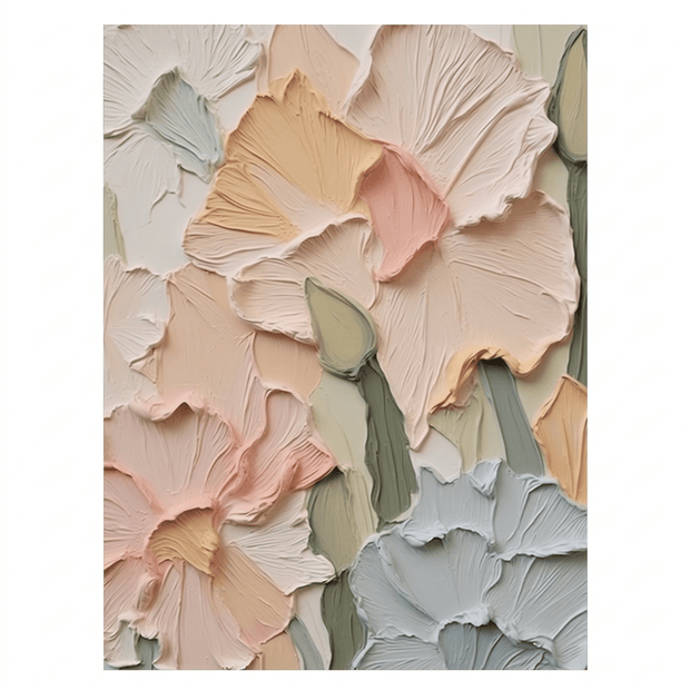 Pastel Bloemen – Zacht Abstract Schilderij - Volsani