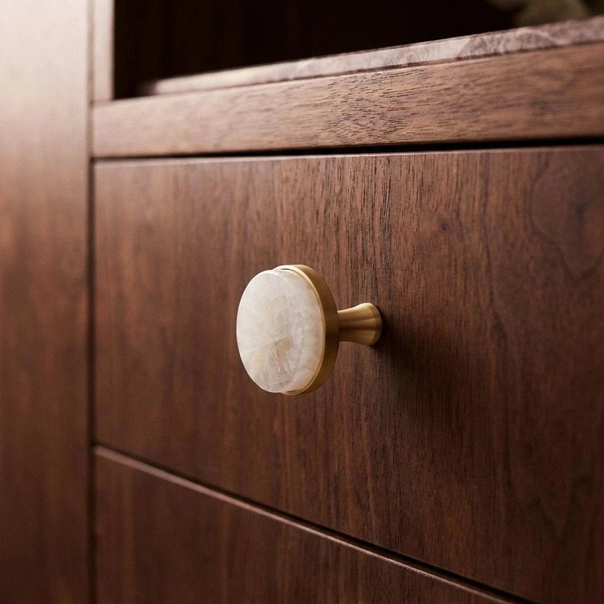 Crystal & Brass Cabinet Knobs, Glam Kitchen & Wall Hook Hardware, Choice of Knob or Hook Screw, Set of 2, 1.2-1.6in
