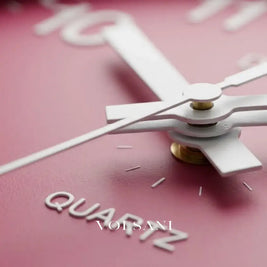 Pink Wall Clock with Luminous Numerals Nordic Bedroom & Living Room Clock Non Ticking Silent Sweep 2 Frames 12in