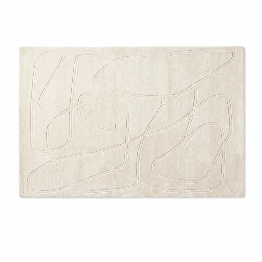 Plush Area Rug with Carved Pattern Japanese Minimalist Living Room & Bedroom Rug Non Slip Backing 4 Designs 31-118in