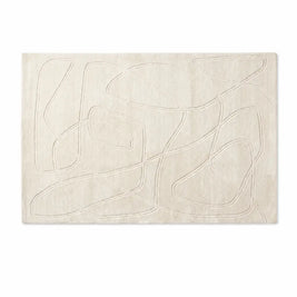 Plush Area Rug with Carved Pattern Japanese Minimalist Living Room & Bedroom Rug Non Slip Backing 4 Designs 31-118in