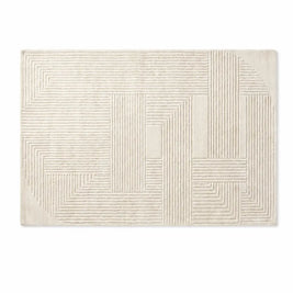 Plush Area Rug with Carved Pattern Japanese Minimalist Living Room & Bedroom Rug Non Slip Backing 4 Designs 31-118in