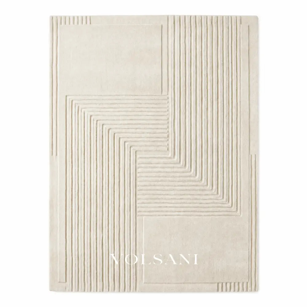 Plush Area Rug with Carved Pattern Japanese Minimalist Living Room & Bedroom Rug Non Slip Backing 4 Designs 31-118in