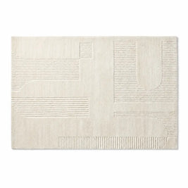 Plush Area Rug with Carved Pattern Japanese Minimalist Living Room & Bedroom Rug Non Slip Backing 4 Designs 31-118in
