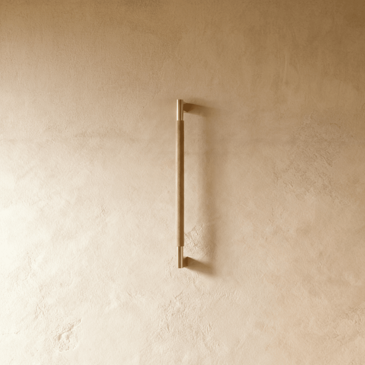 Solid Brass Double-Sided Door Pull, Modern Entry & Interior Door Hardware, Knurled Grip, Single or Double Configuration, 10.6-16.5in