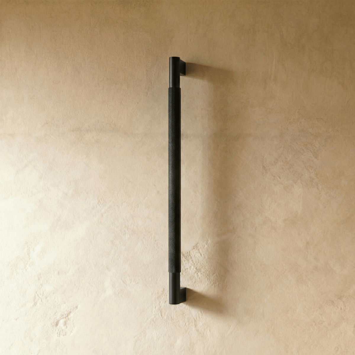 Solid Brass Double-Sided Door Pull, Modern Entry & Interior Door Hardware, Knurled Grip, Single or Double Configuration, 10.6-16.5in