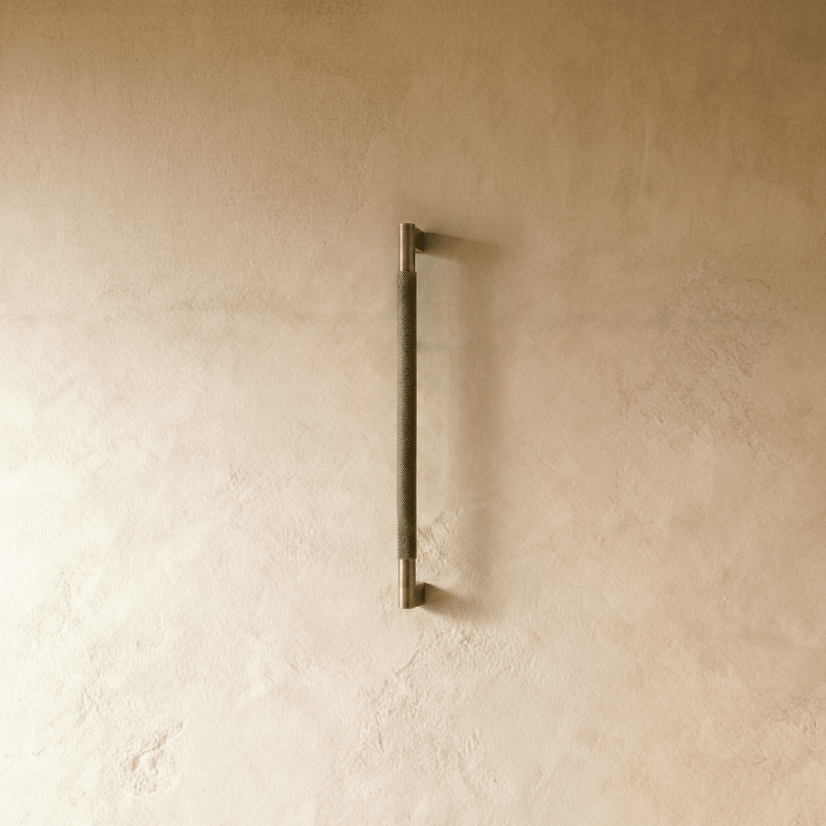 Solid Brass Double-Sided Door Pull, Modern Entry & Interior Door Hardware, Knurled Grip, Single or Double Configuration, 10.6-16.5in