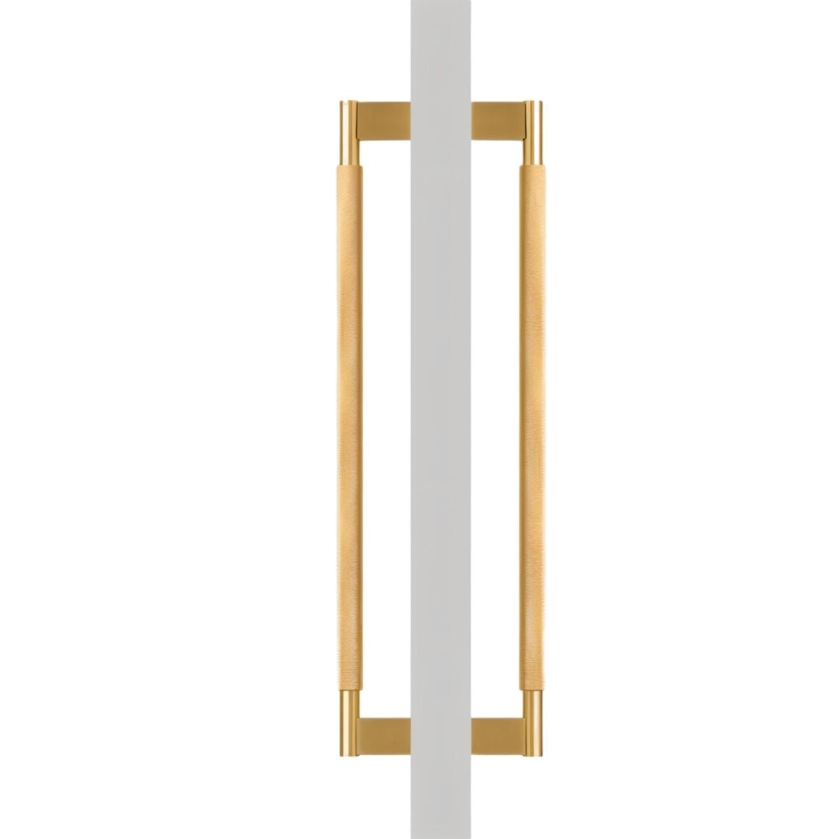 Solid Brass Double-Sided Door Pull, Modern Entry & Interior Door Hardware, Knurled Grip, Single or Double Configuration, 10.6-16.5in