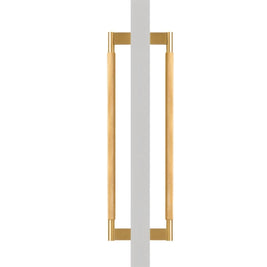 Solid Brass Double-Sided Door Pull, Modern Entry & Interior Door Hardware, Knurled Grip, Single or Double Configuration, 10.6-16.5in
