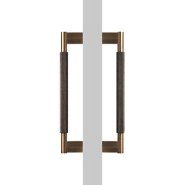 Solid Brass Double-Sided Door Pull, Modern Entry & Interior Door Hardware, Knurled Grip, Single or Double Configuration, 10.6-16.5in