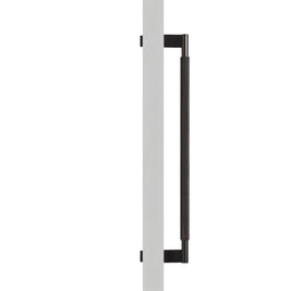 Solid Brass Double-Sided Door Pull, Modern Entry & Interior Door Hardware, Knurled Grip, Single or Double Configuration, 10.6-16.5in