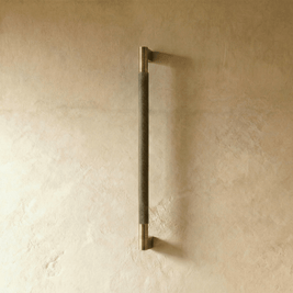 Solid Brass Double-Sided Door Pull, Modern Entry & Interior Door Hardware, Knurled Grip, Single or Double Configuration, 10.6-16.5in