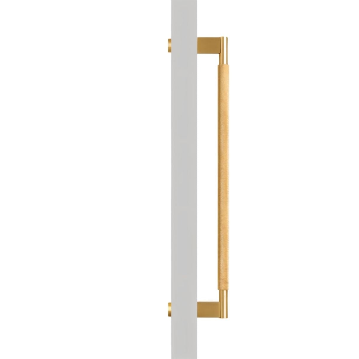 Solid Brass Double-Sided Door Pull, Modern Entry & Interior Door Hardware, Knurled Grip, Single or Double Configuration, 10.6-16.5in