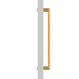 Solid Brass Double-Sided Door Pull, Modern Entry & Interior Door Hardware, Knurled Grip, Single or Double Configuration, 10.6-16.5in