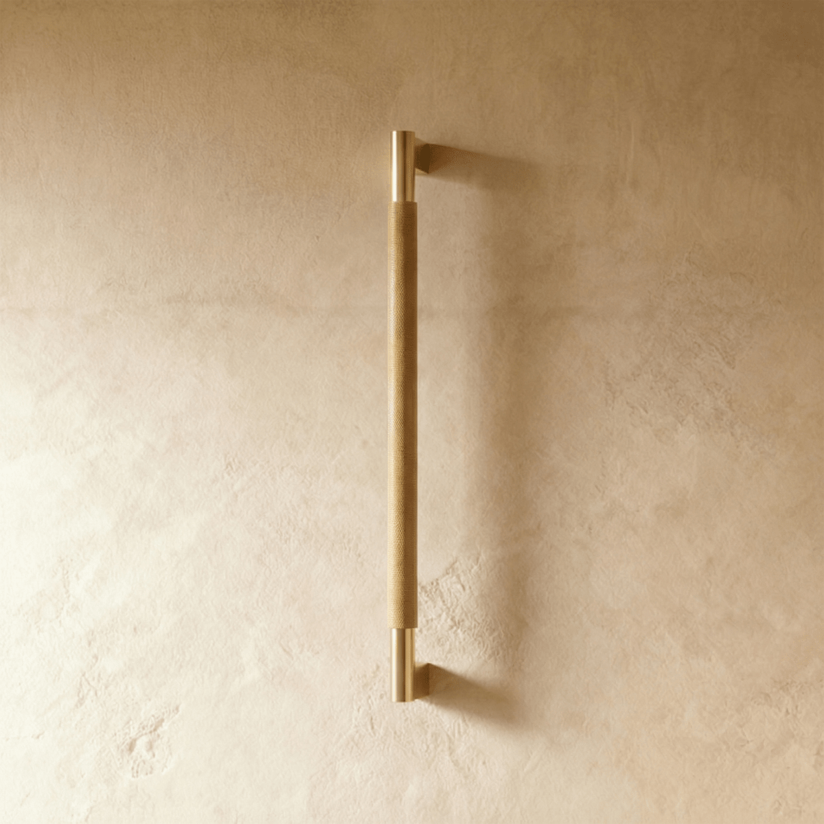 Solid Brass Double-Sided Door Pull, Modern Entry & Interior Door Hardware, Knurled Grip, Single or Double Configuration, 10.6-16.5in