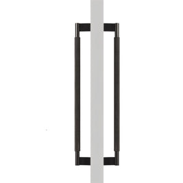 Solid Brass Double-Sided Door Pull, Modern Entry & Interior Door Hardware, Knurled Grip, Single or Double Configuration, 10.6-16.5in