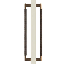 Solid Brass Double-Sided Door Pull, Modern Entry & Interior Door Hardware, Knurled Grip, Single or Double Configuration, 10.6-16.5in