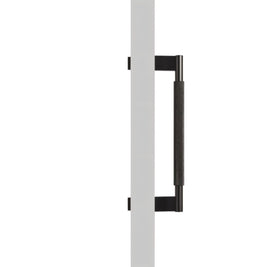 Solid Brass Double-Sided Door Pull, Modern Entry & Interior Door Hardware, Knurled Grip, Single or Double Configuration, 10.6-16.5in