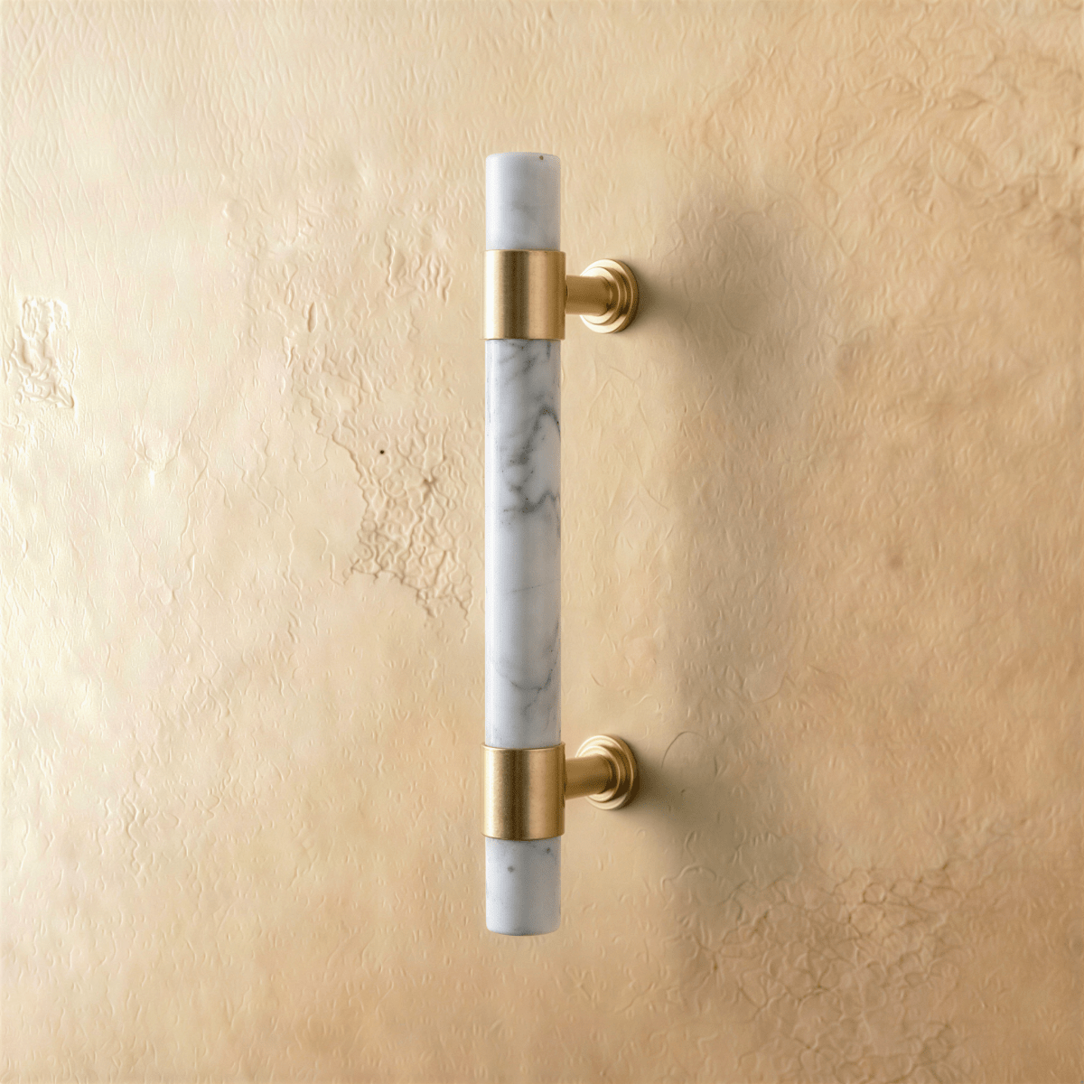 Natural Marble & Crystal Cabinet Knobs & Drawer Pulls, Modern Kitchen & Dresser Hardware, Brass Fittings, Set of 2 in 5 Colors, 2.4-5in