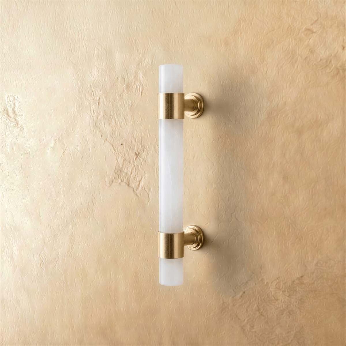 Natural Marble & Crystal Cabinet Knobs & Drawer Pulls, Modern Kitchen & Dresser Hardware, Brass Fittings, Set of 2 in 5 Colors, 2.4-5in