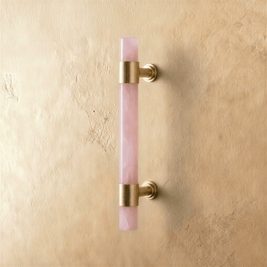 Natural Marble & Crystal Cabinet Knobs & Drawer Pulls, Modern Kitchen & Dresser Hardware, Brass Fittings, Set of 2 in 5 Colors, 2.4-5in