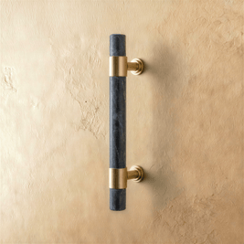 Natural Marble & Crystal Cabinet Knobs & Drawer Pulls, Modern Kitchen & Dresser Hardware, Brass Fittings, Set of 2 in 5 Colors, 2.4-5in