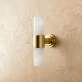 Natural Marble & Crystal Cabinet Knobs & Drawer Pulls, Modern Kitchen & Dresser Hardware, Brass Fittings, Set of 2 in 5 Colors, 2.4-5in