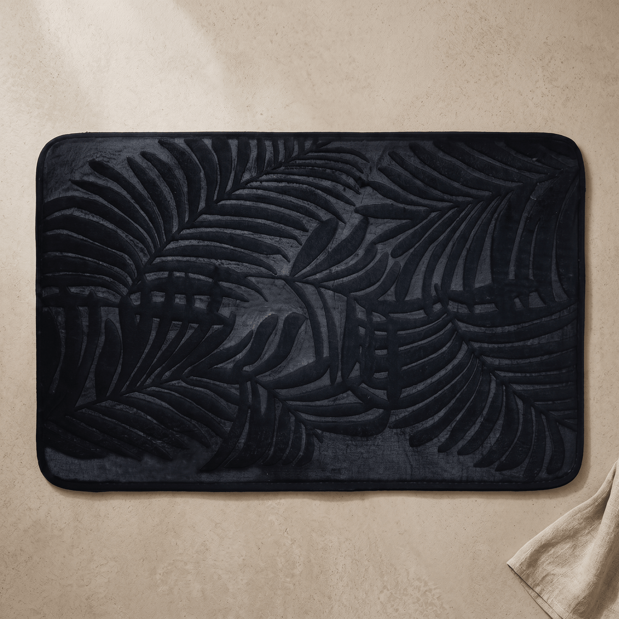PUCK: Memory Foam Badmat – Antislip met Bladmotief - Volsani