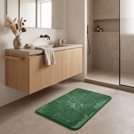 PUCK: Memory Foam Badmat – Antislip met Bladmotief - Volsani