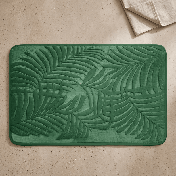 PUCK: Memory Foam Badmat – Antislip met Bladmotief - Volsani