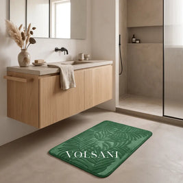 PUCK: Memory Foam Badmat – Antislip met Bladmotief - Volsani