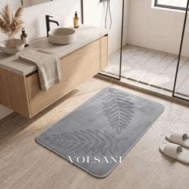 PUCK: Memory Foam Badmat – Antislip met Bladmotief - Volsani