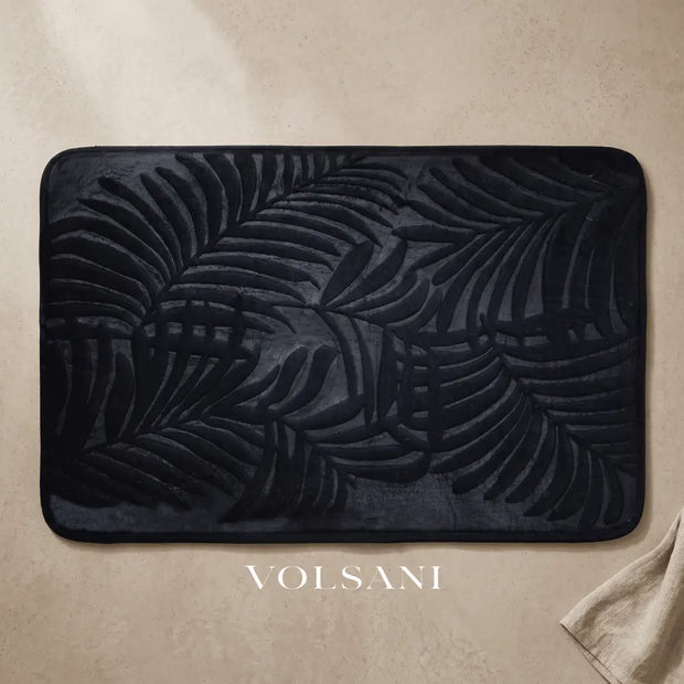 PUCK: Memory Foam Badmat – Antislip met Bladmotief - Volsani