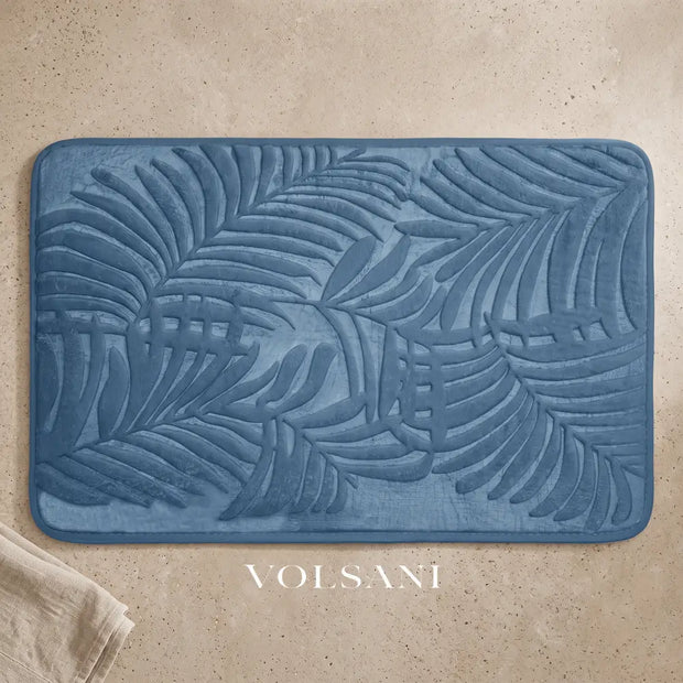 PUCK: Memory Foam Badmat – Antislip met Bladmotief - Volsani