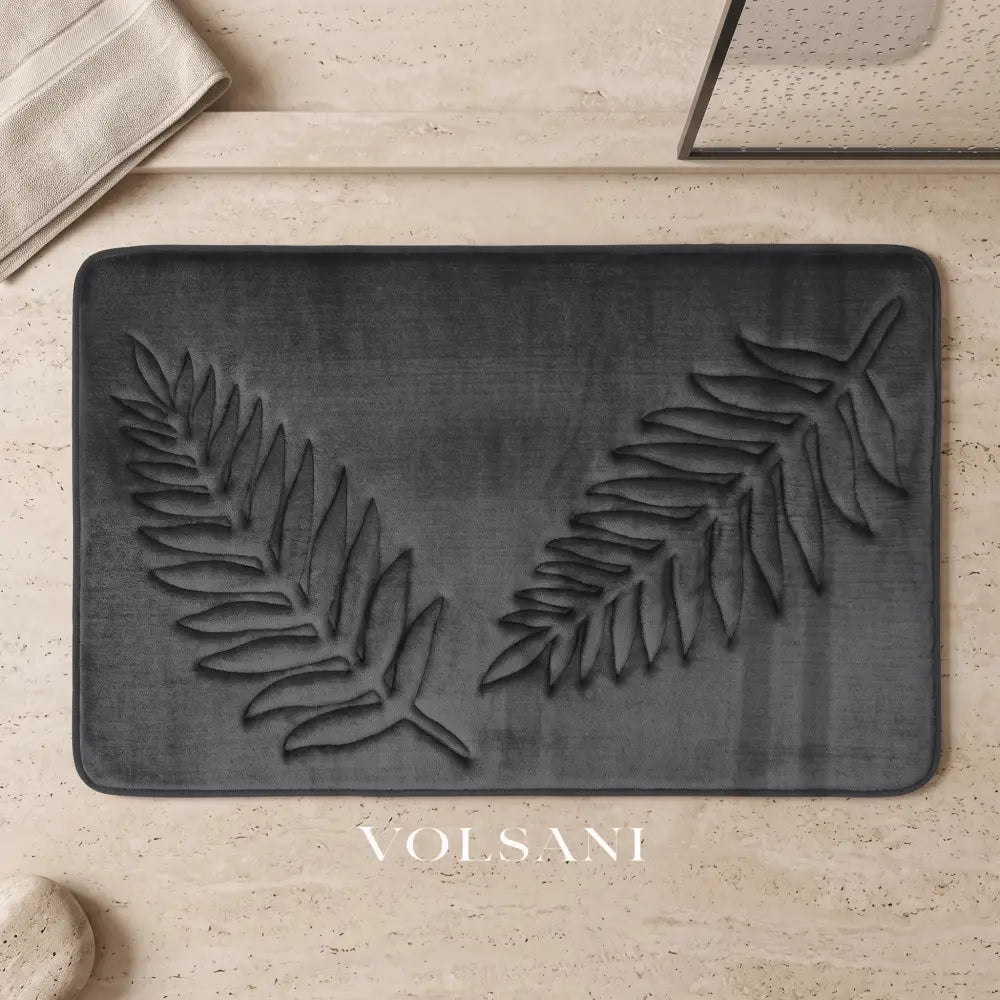 PUCK: Memory Foam Badmat – Antislip met Bladmotief - Volsani