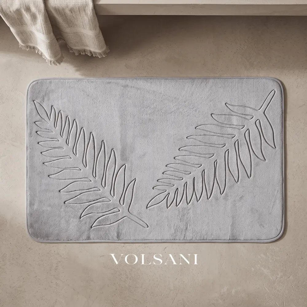 PUCK: Memory Foam Badmat – Antislip met Bladmotief - Volsani