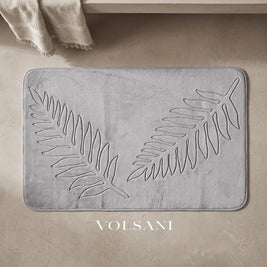 PUCK: Memory Foam Badmat – Antislip met Bladmotief - Volsani