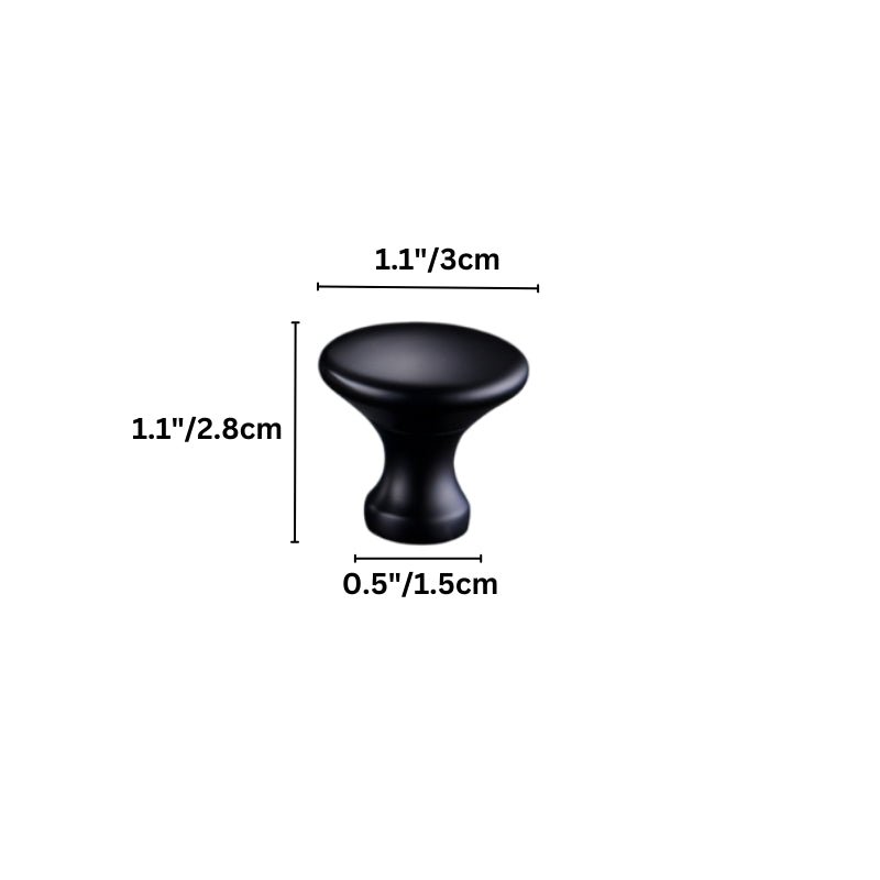 Solid Brass Domed Cabinet Knobs, Classic Kitchen & Wardrobe Hardware, Flared Base, Set of 2 in Black Brass or Bronze, 1.1 x 1.1in